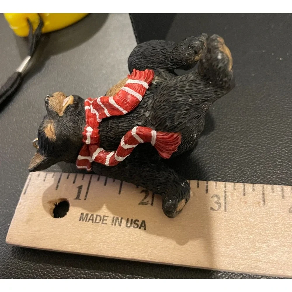 Black Bear Cubs Red Scarf Christmas Tree Holiday Ornament Set Of 2‎